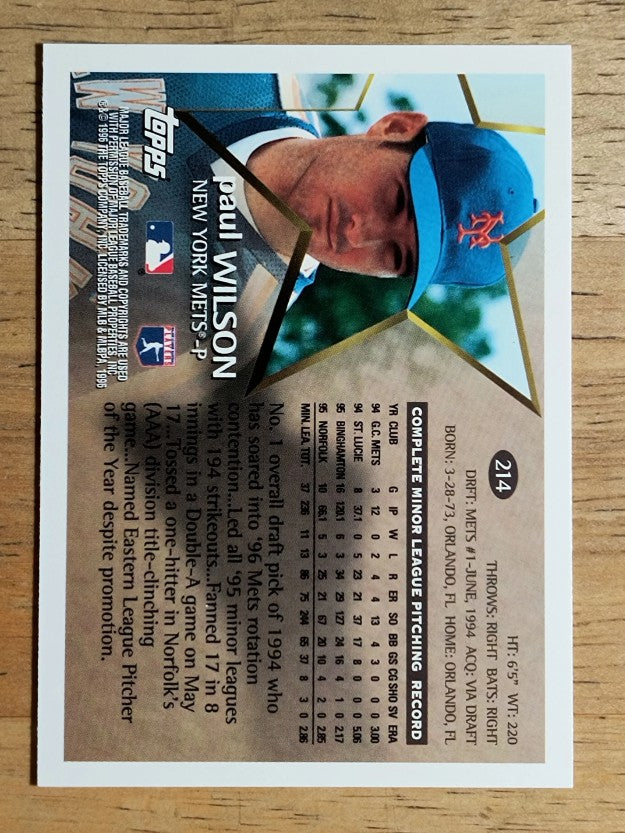 1996 Topps #214 Paul Wilson