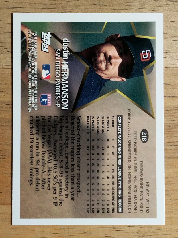 1996 Topps #218 Dustin Hermanson