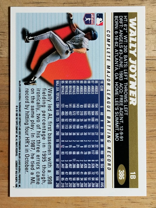 1996 Topps #386 Wally Joyner