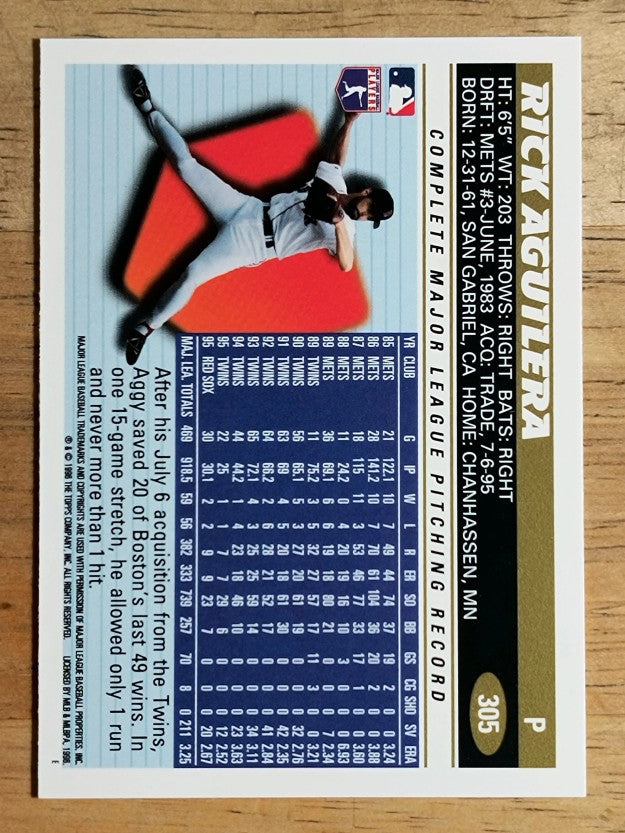 1996 Topps #305 Rick Aguilera