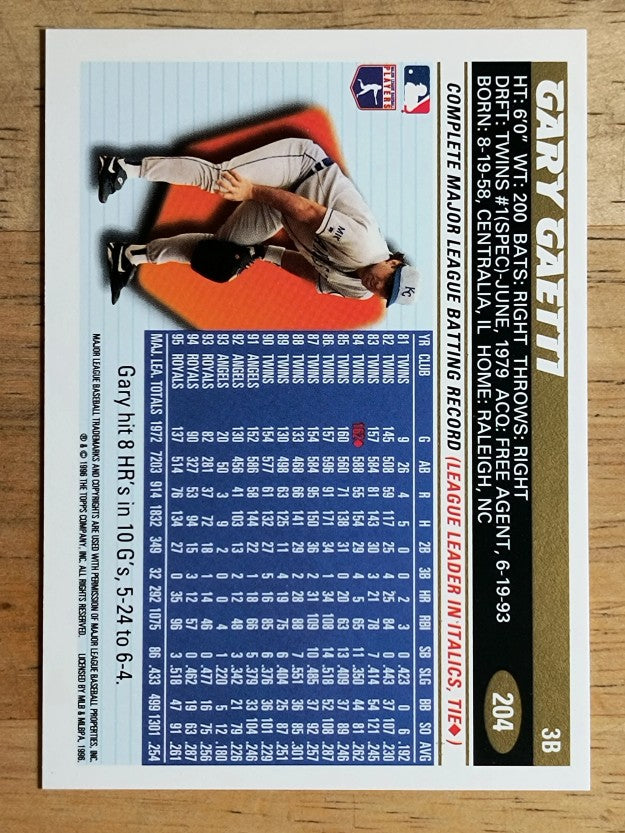 1996 Topps #204 Gary Gaetti