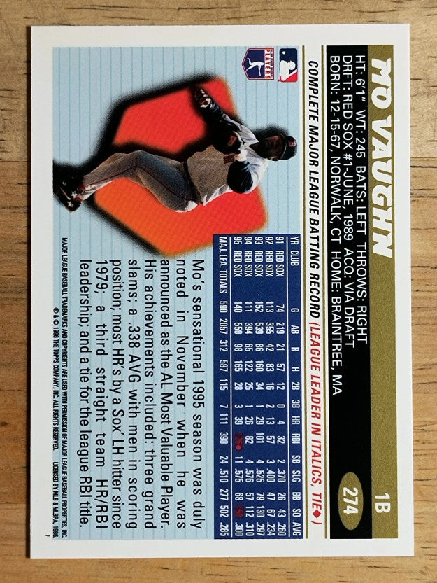 1996 Topps #274 Mo Vaughn