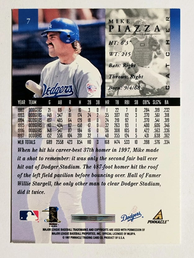 1998 Pinnacle #7 Mike Piazza
