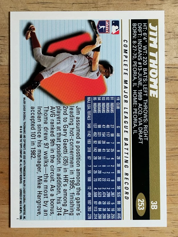 1996 Topps #253 Jim Thome
