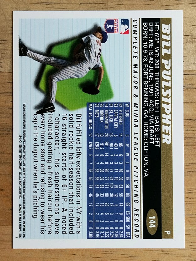 1996 Topps #144 Bill Pulsipher