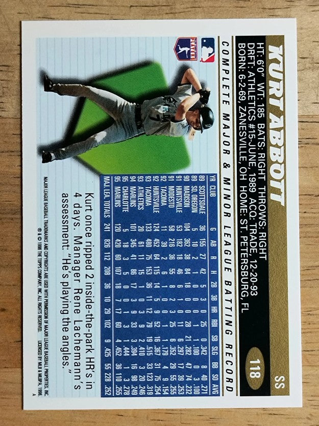1996 Topps #118 Kurt Abbott