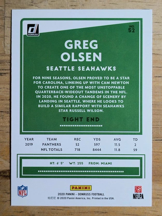 2020 Donruss #52 Greg Olsen