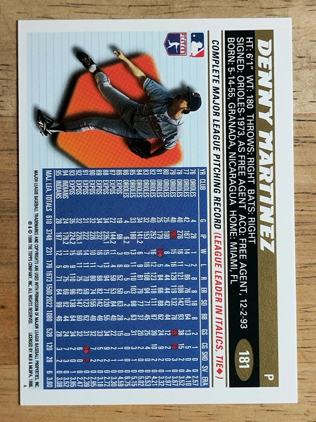 1996 Topps #181 Denny Martinez