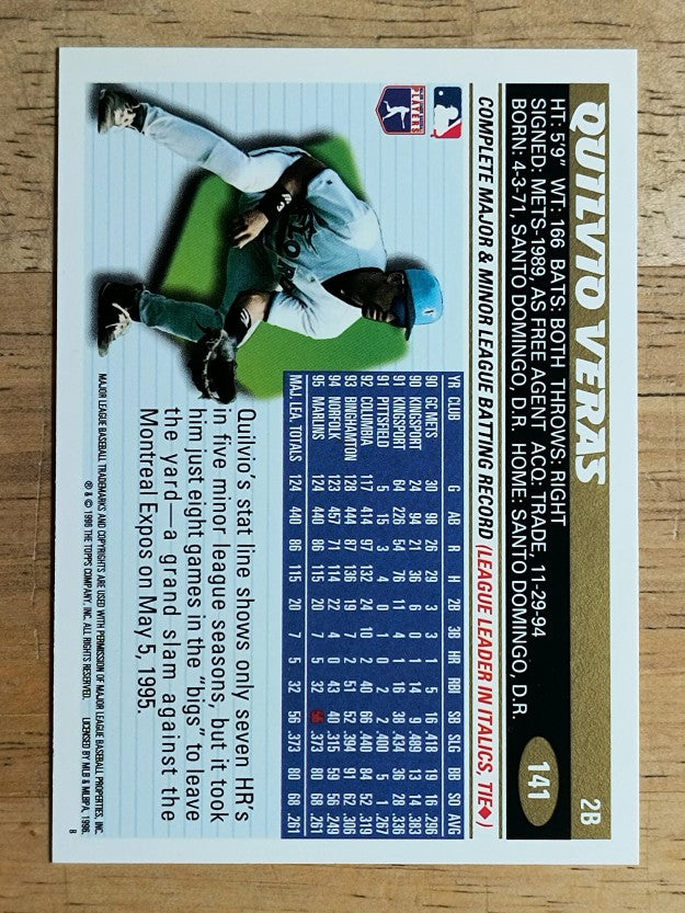 1996 Topps #141 Quilvio Veras