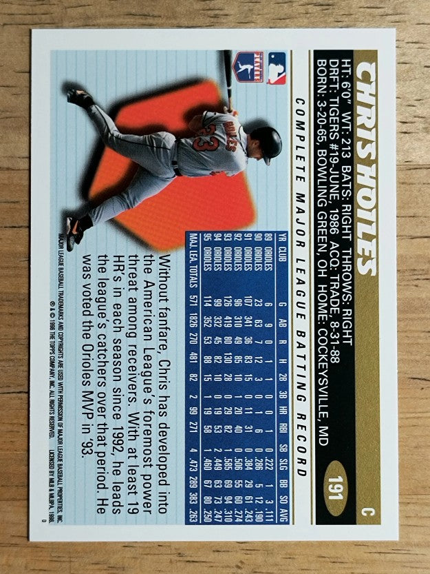 1996 Topps #191 Chris Hoiles