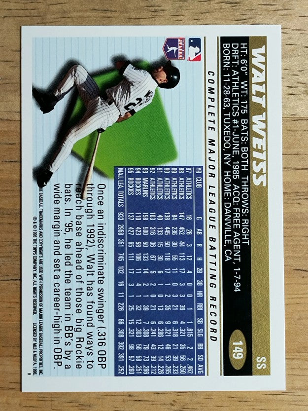 1996 Topps #149 Walt Weiss