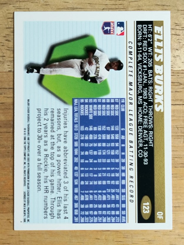 1996 Topps #123 Ellis Burks
