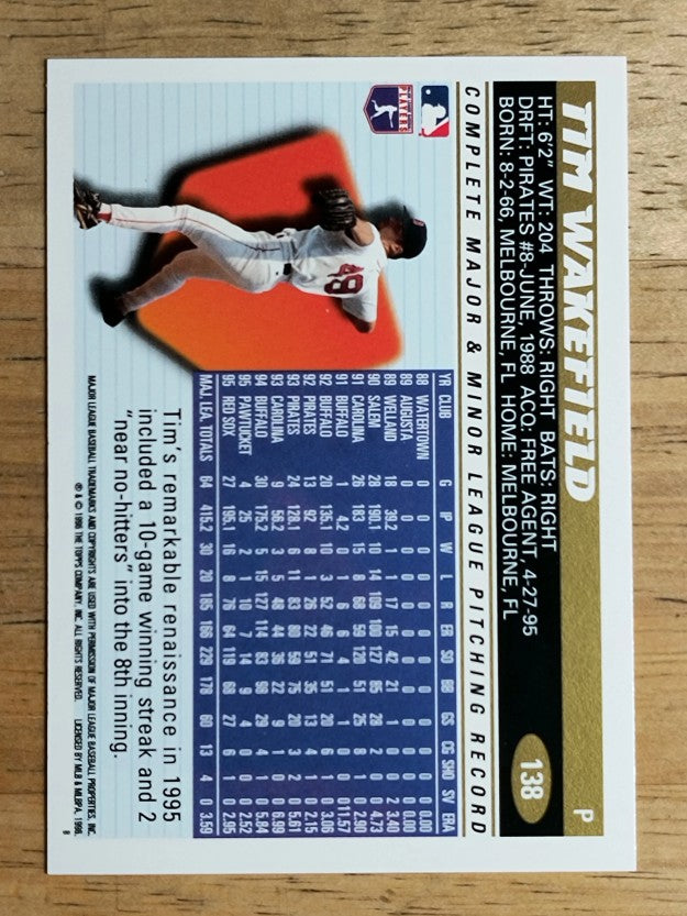 1996 Topps #138 Tim Wakefield