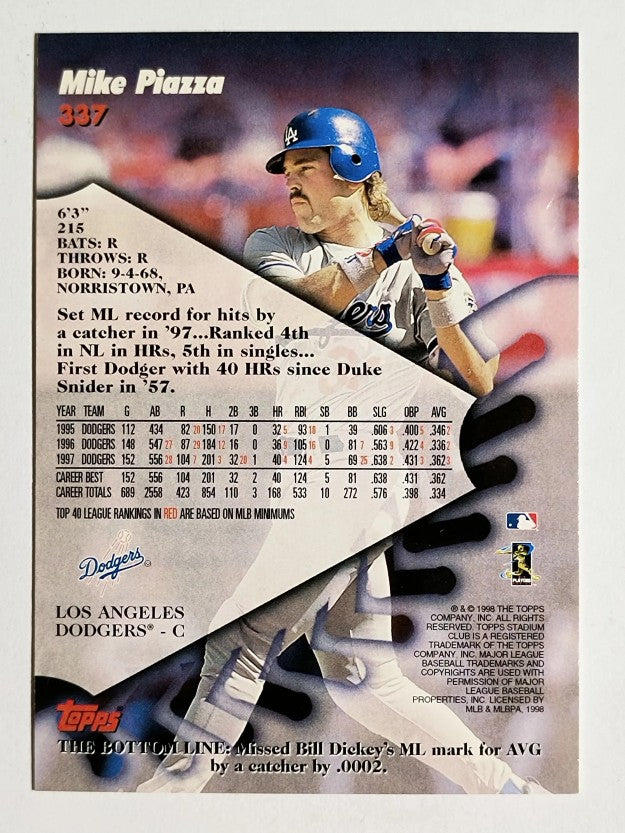 1998 Stadium Club #337 Mike Piazza