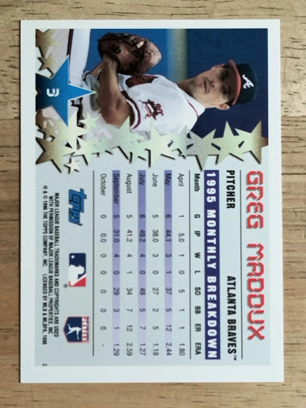 1996 Topps #3 Greg Maddux STP