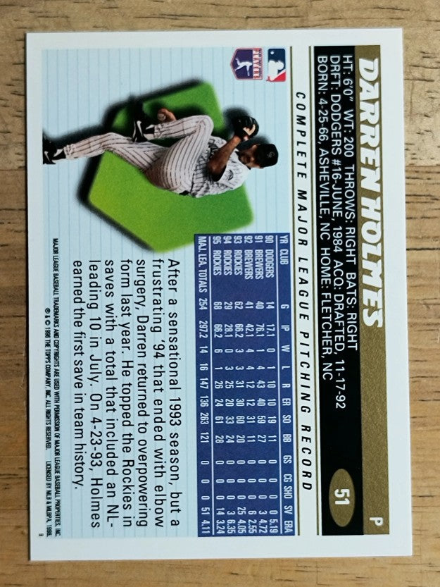 1996 Topps #51 Darren Holmes