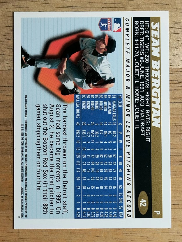 1996 Topps #42 Sean Bergman