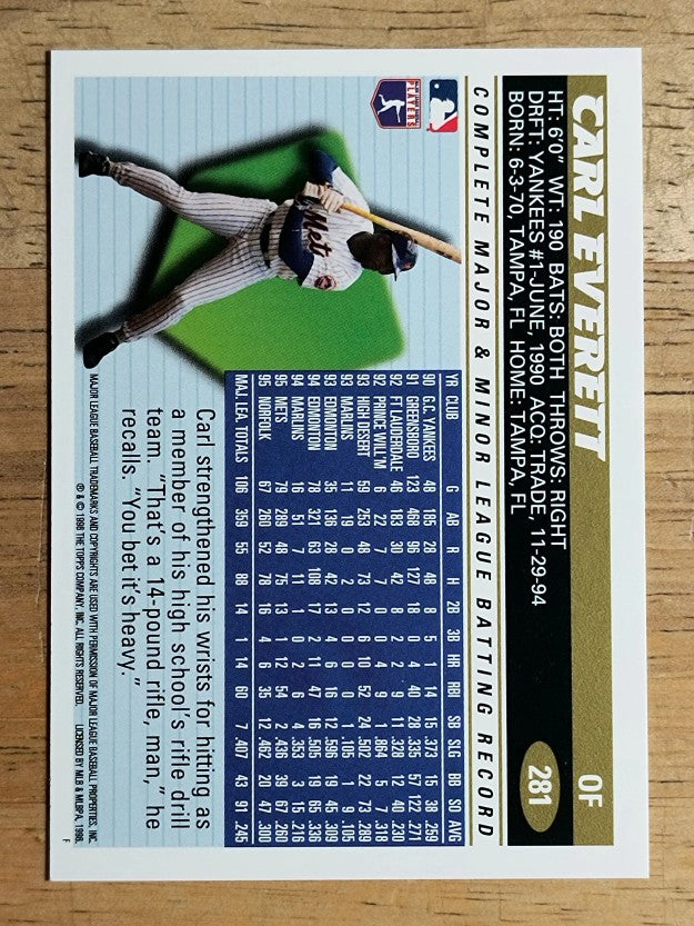 1996 Topps #281 Carl Everett