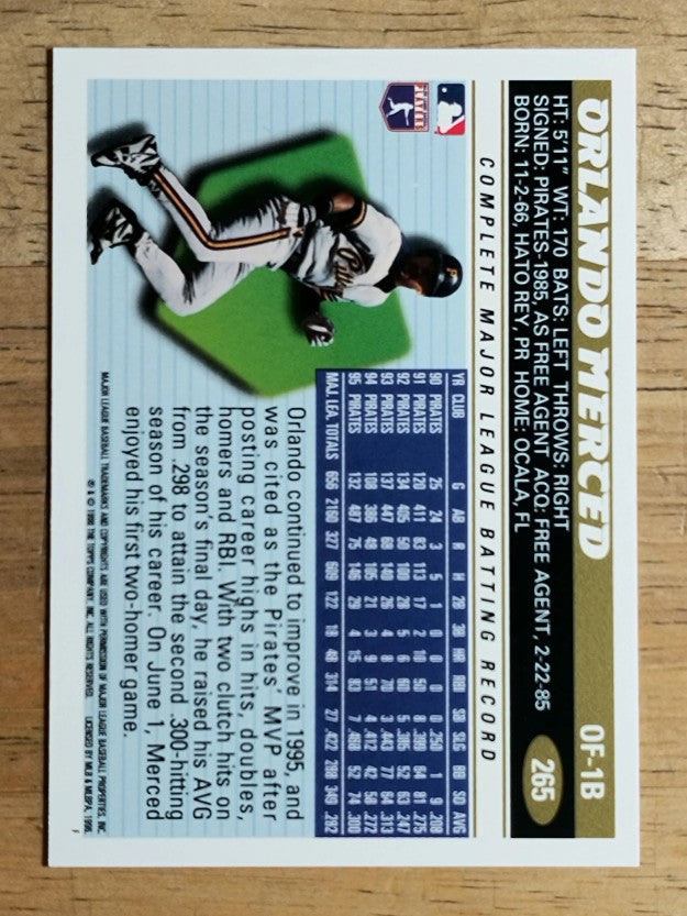 1996 Topps #265 Orlando Merced
