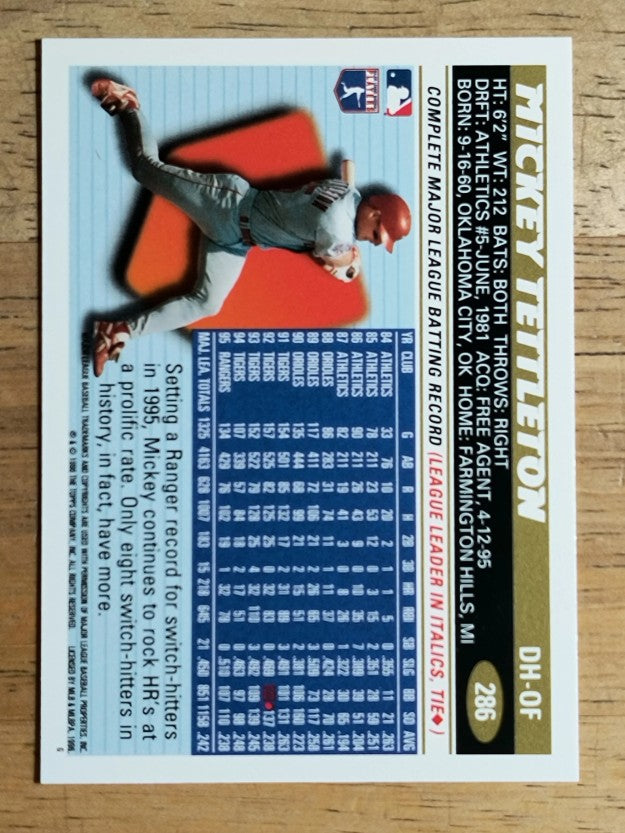 1996 Topps #286 Mickey Tettleton