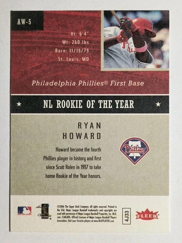 2006 Fleer Award Winners #AW5 Ryan Howard