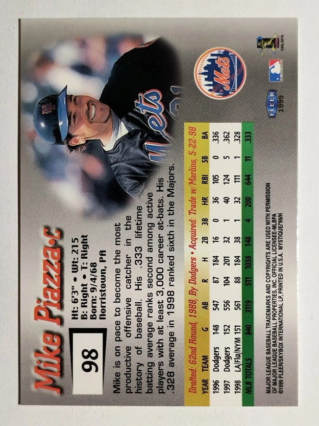 1999 Fleer Mystique #98 Mike Piazza SP