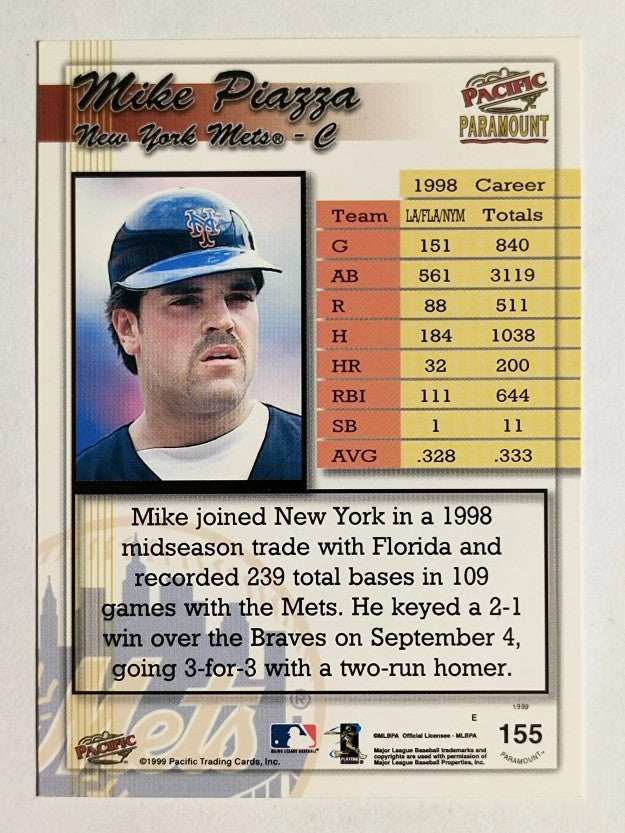 1999 Paramount Gold #155 Mike Piazza