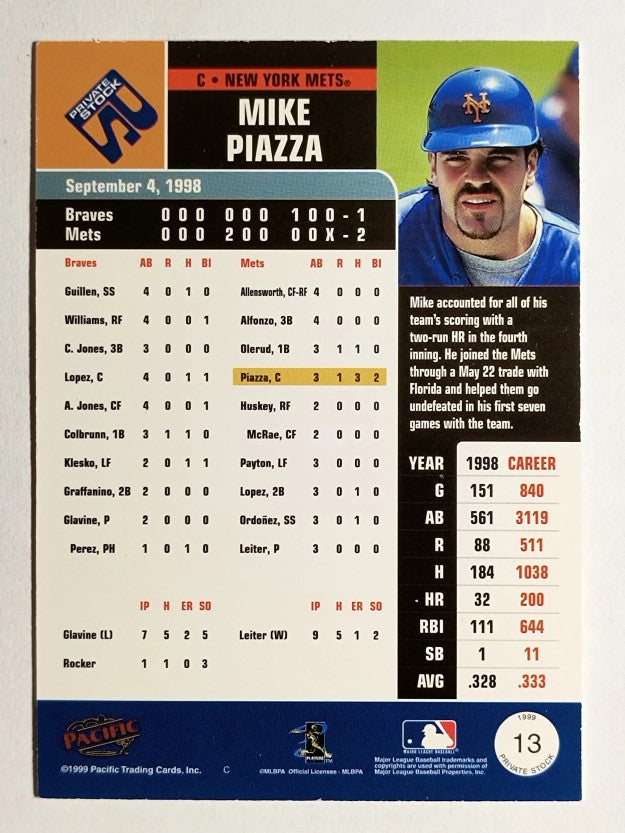 1999 Private Stock #13 Mike Piazza