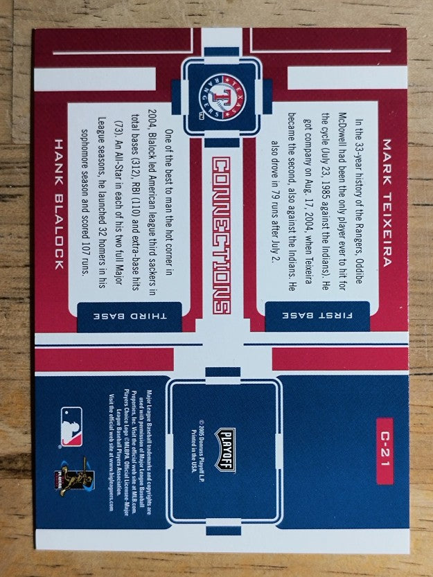 2005 Playoff Prestige Connections #21 Mark Teixeira/Hank Blalock