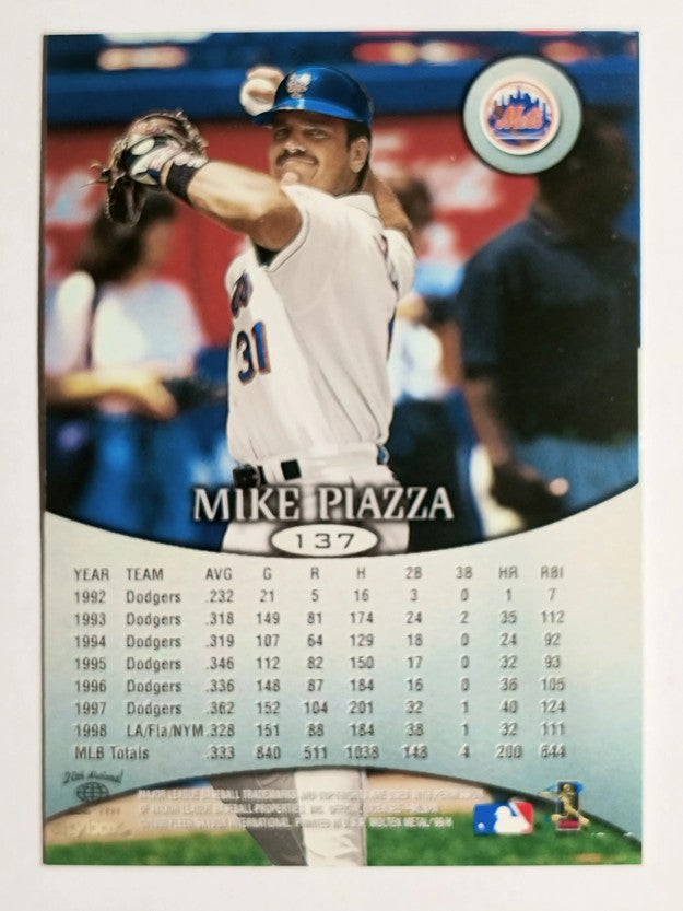 1999 SkyBox Molten Metal #137 Mike Piazza SN