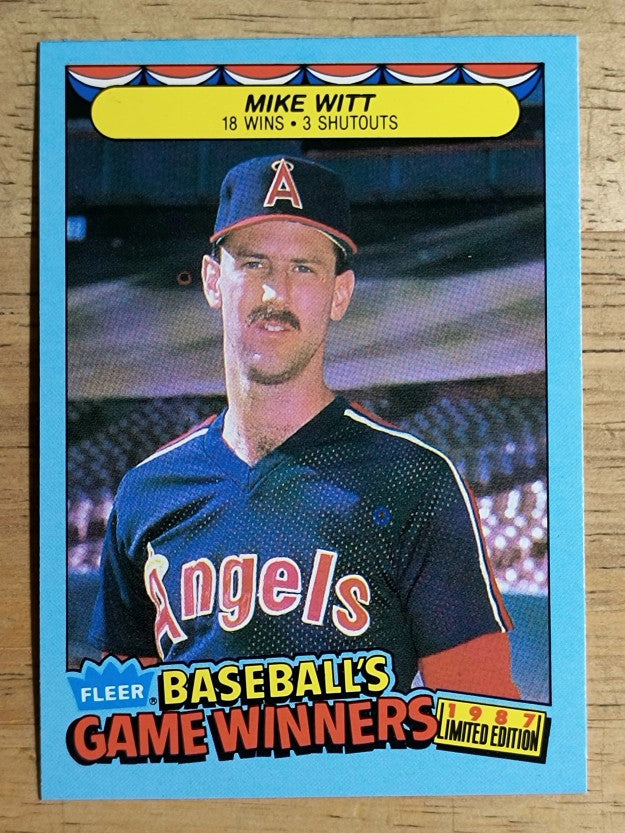 1987 Fleer Game Winners #43 Mike Witt