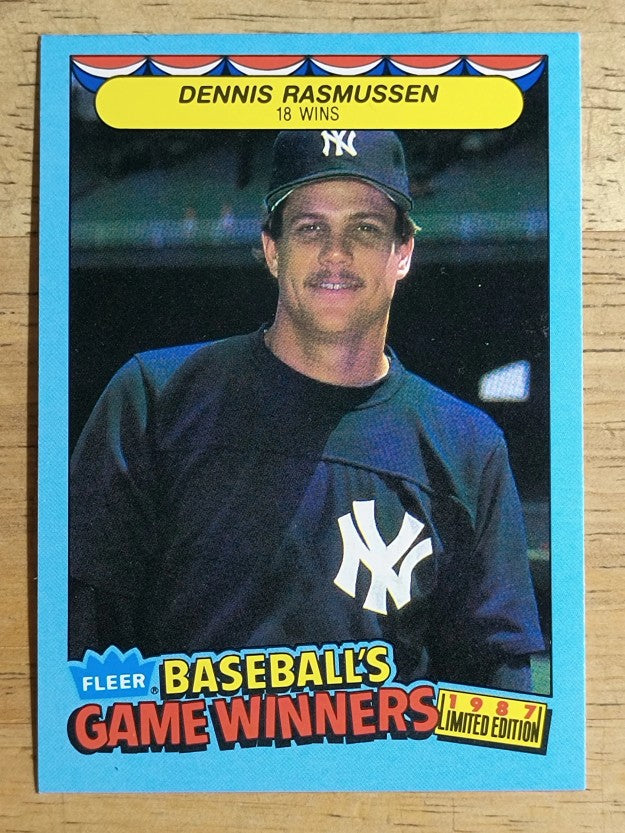 1987 Fleer Game Winners #35 Dennis Rasmussen