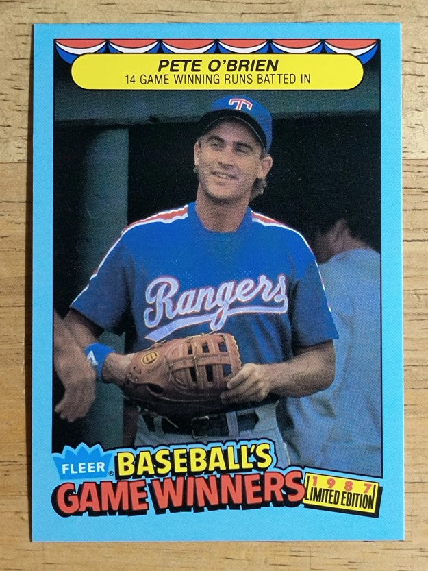 1987 Fleer Game Winners #31 Pete O'Brien