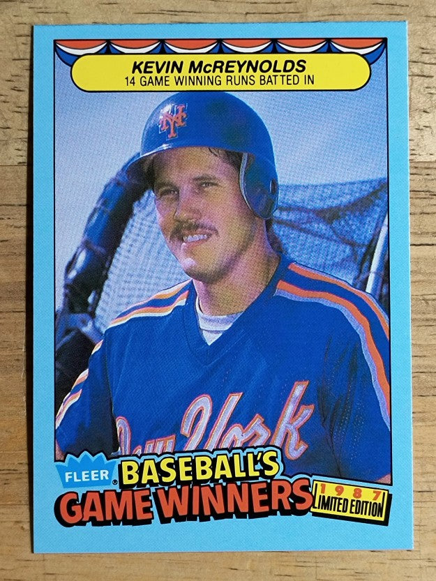 1987 Fleer Game Winners #28 Kevin McReynolds