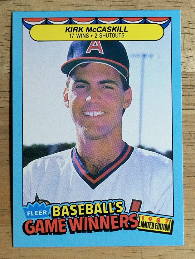 1987 Fleer Game Winners #27 Kirk McCaskill