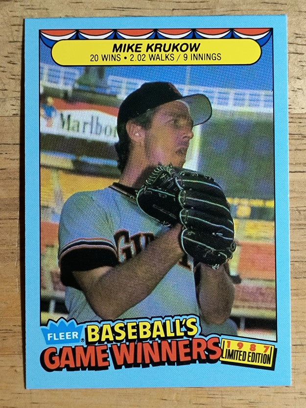 1987 Fleer Game Winners #24 Mike Krukow