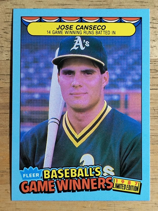 1987 Fleer Game Winners #8 Jose Canseco