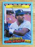 1987 Fleer Game Winners #2 Don Baylor