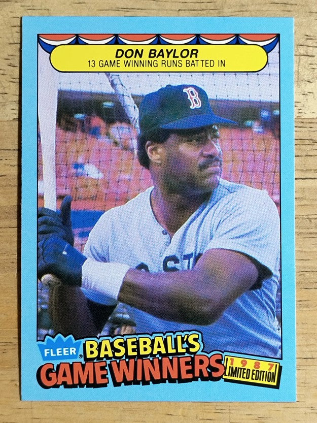 1987 Fleer Game Winners #2 Don Baylor