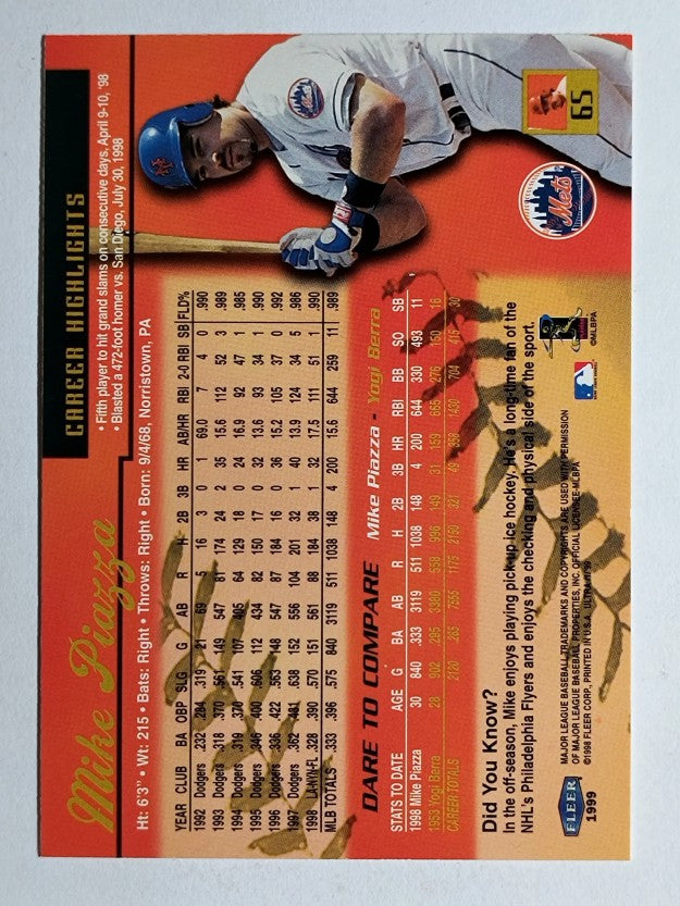 1999 Ultra #65 Mike Piazza