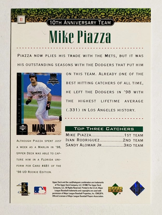 1999 Upper Deck 10th Anniversary Team #X1 Mike Piazza
