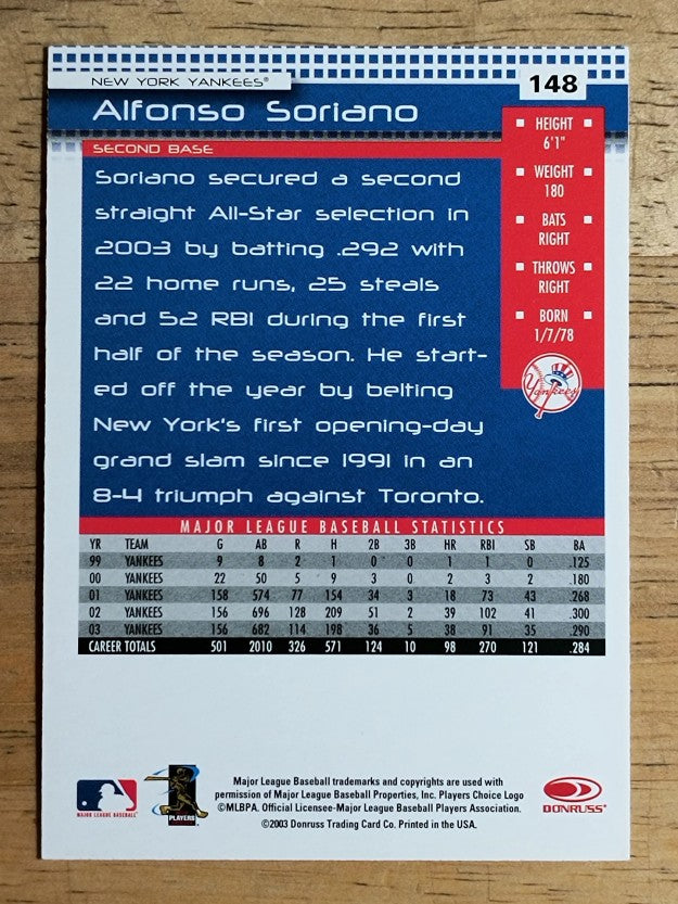 2004 Donruss #148 Alfonso Soriano