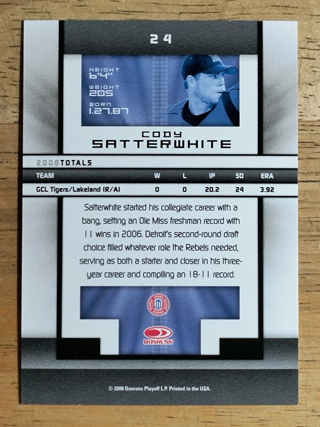 2008 Donruss Elite Extra Edition #24 Cody Satterwhite