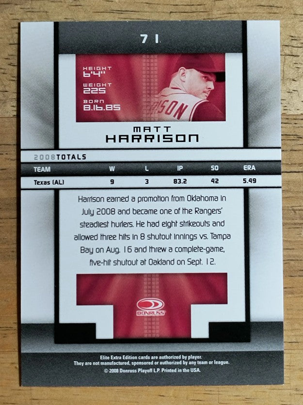 2008 Donruss Elite Extra Edition #71 Matt Harrison