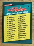 1986 Donruss Rookies #56 Checklist 1-56