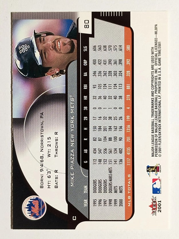2001 Fleer Game Time #80 Mike Piazza