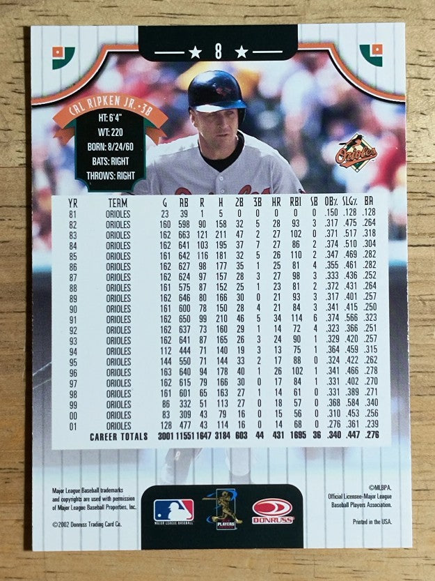 2002 Donruss #8 Cal Ripken