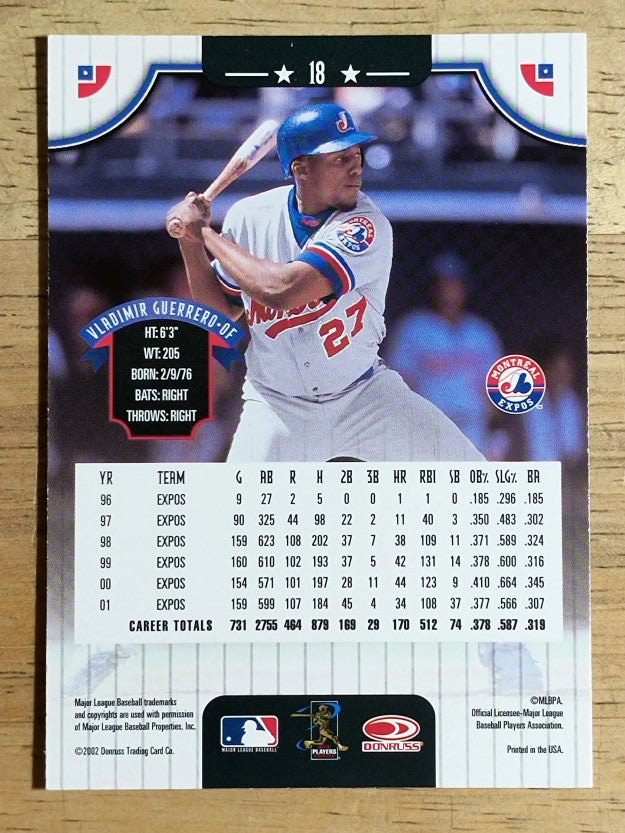 2002 Donruss #18 Vladimir Guerrero