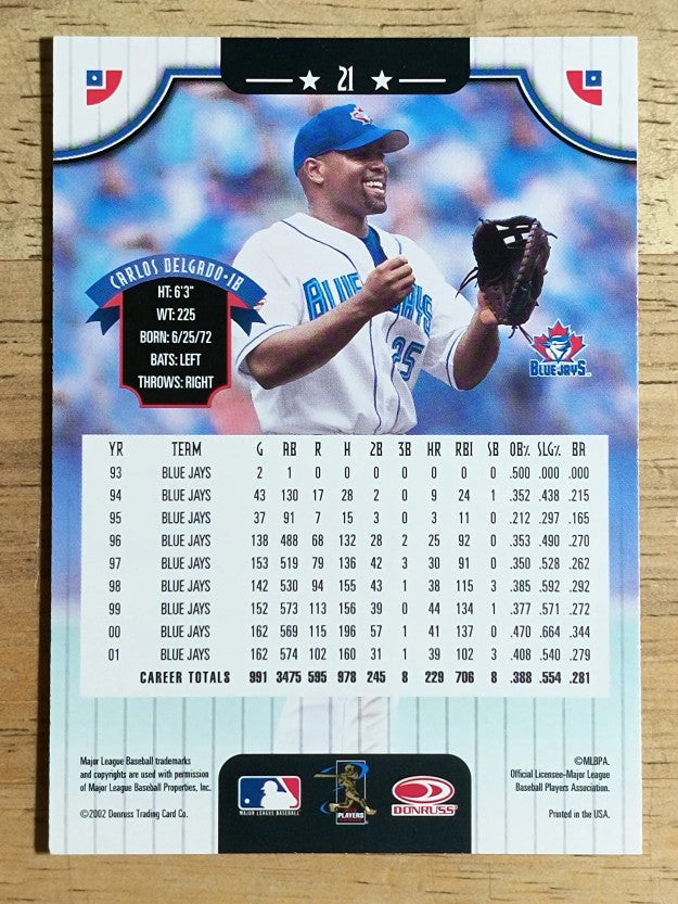 2002 Donruss #21 Carlos Delgado