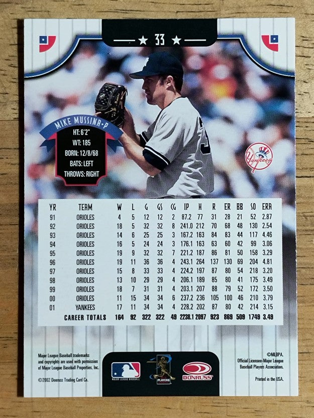 2002 Donruss #33 Mike Mussina